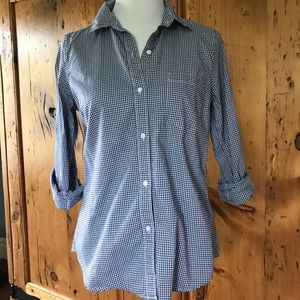 Navy gingham button down
